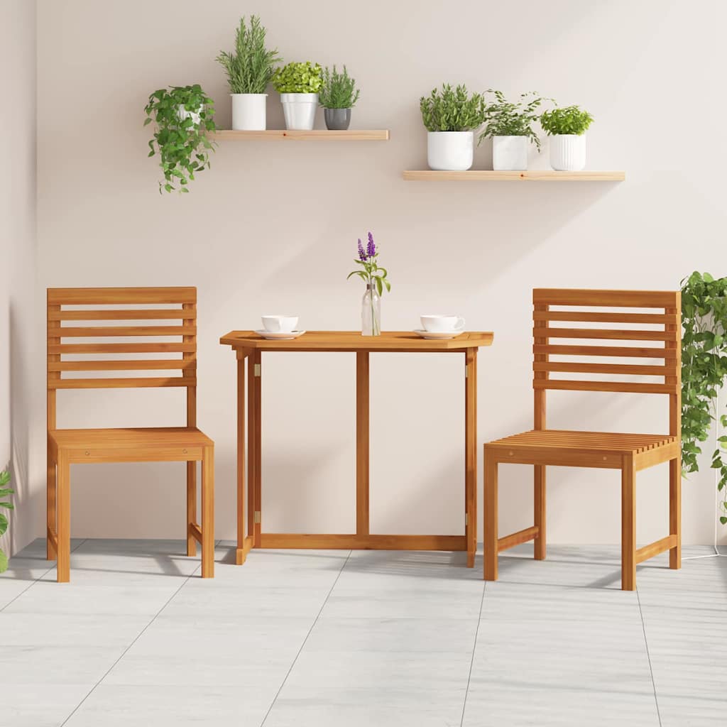 2 pz Sedia da Giardino Legno massello di acacia Marrone