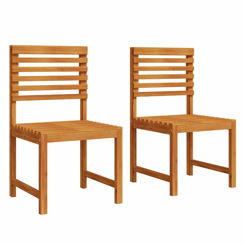 2 pz Sedia da Giardino Legno massello di acacia Marrone