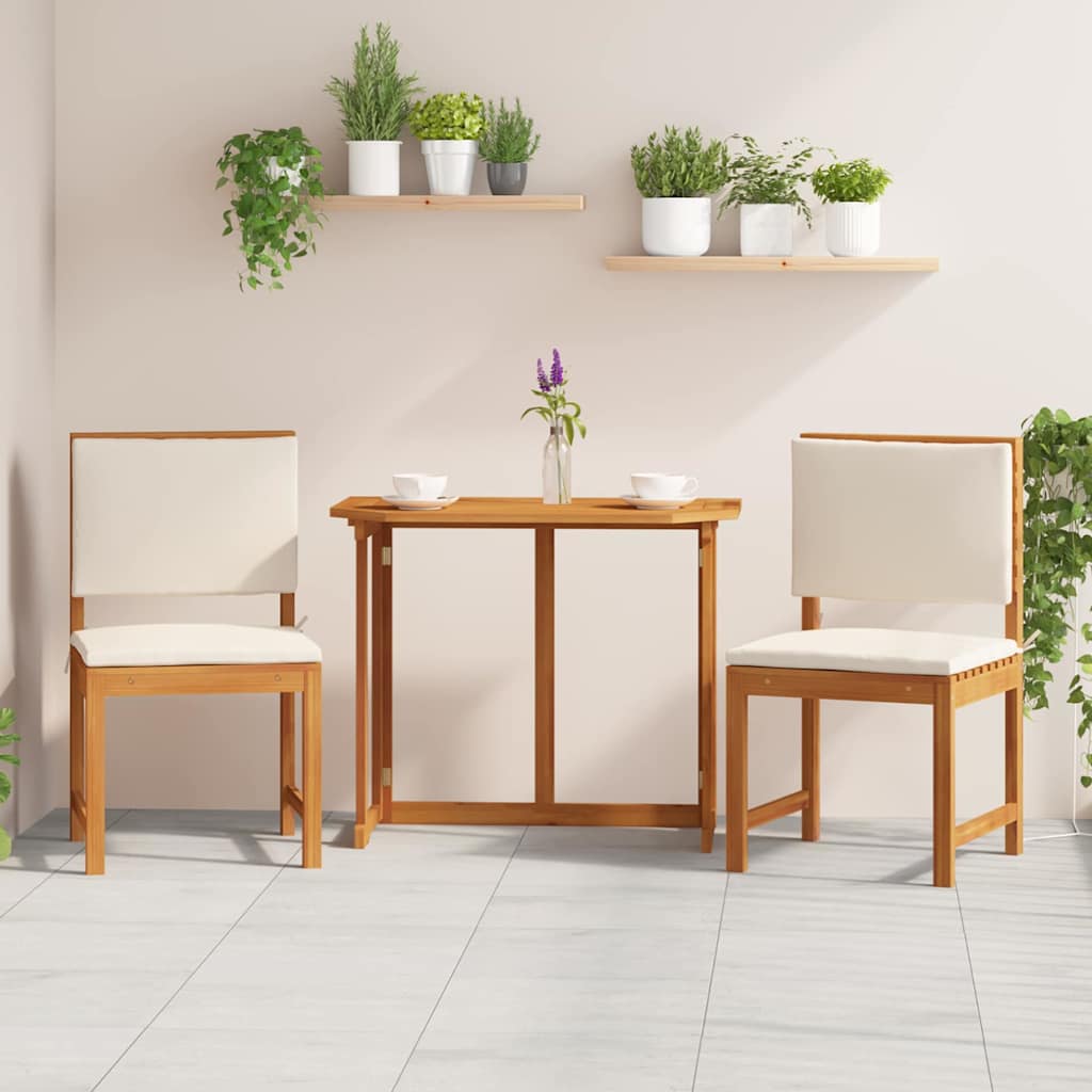 2 pz Sedia da Giardino Legno massello di acacia Marrone