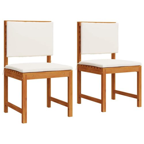 2 pz Sedia da Giardino Legno massello di acacia Marrone