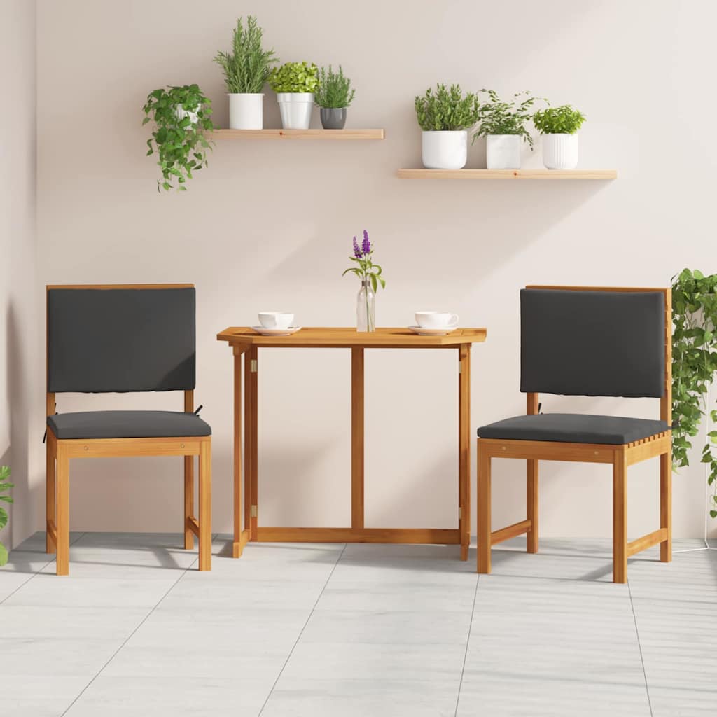 2 pz Sedia da Giardino Legno massello di acacia Marrone