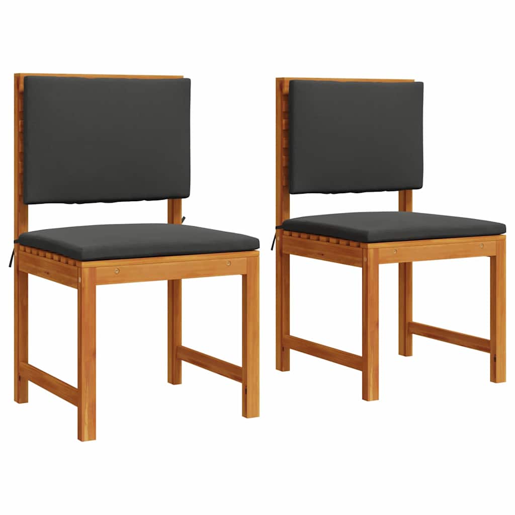 2 pz Sedia da Giardino Legno massello di acacia Marrone