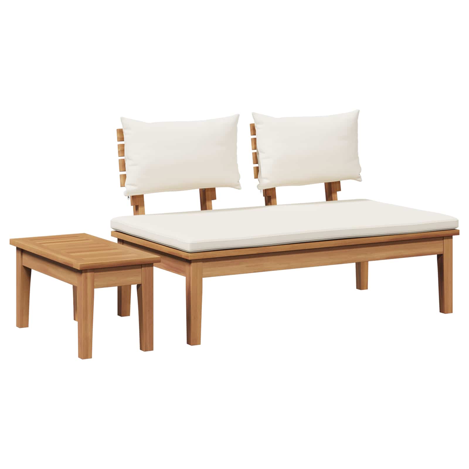 Set Panchina e Tavolo da Giardino 2 pz Crema e Marrone