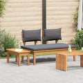 Set Panchina e Tavolo da Giardino 2 pz Grigio e Marrone