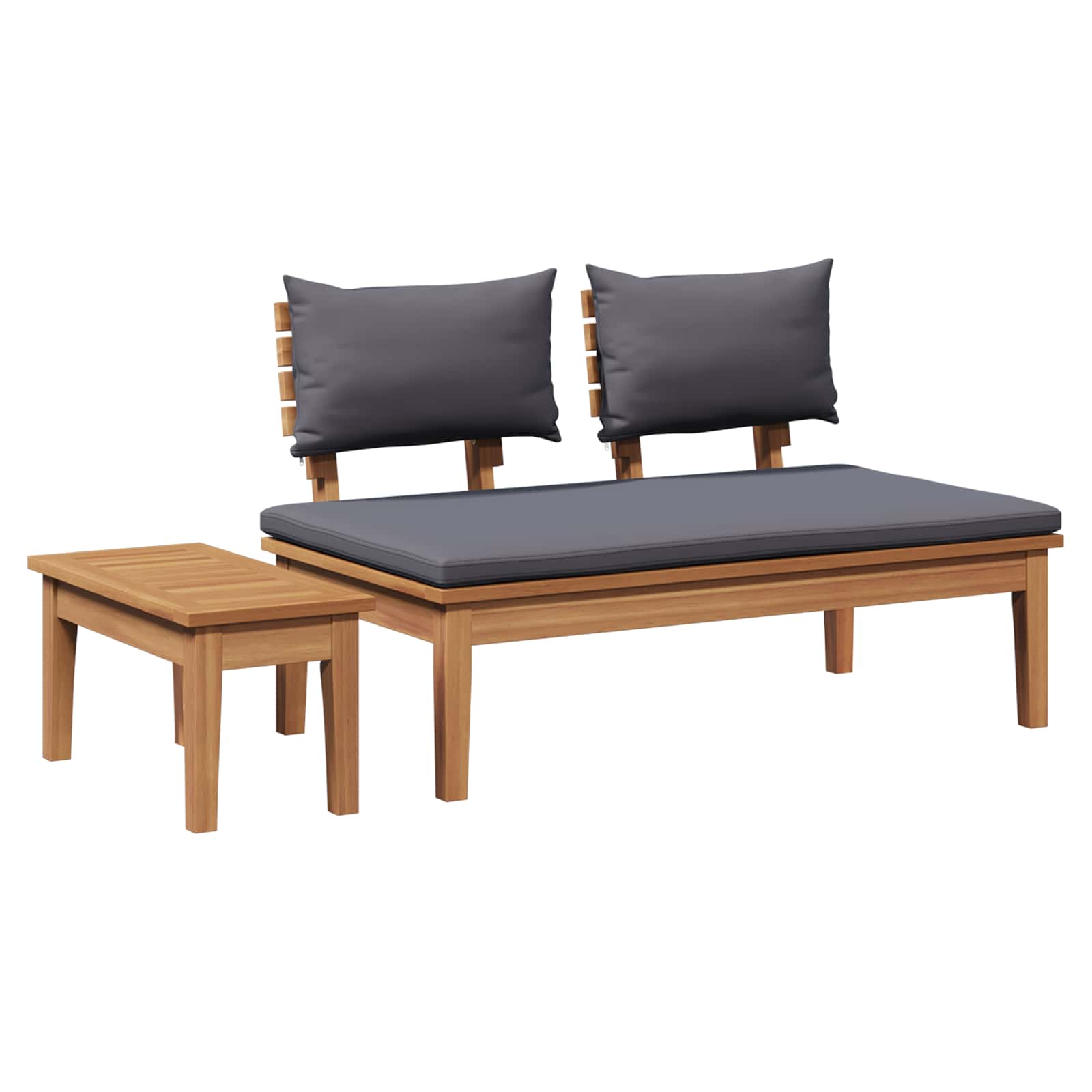 Set Panchina e Tavolo da Giardino 2 pz Grigio e Marrone