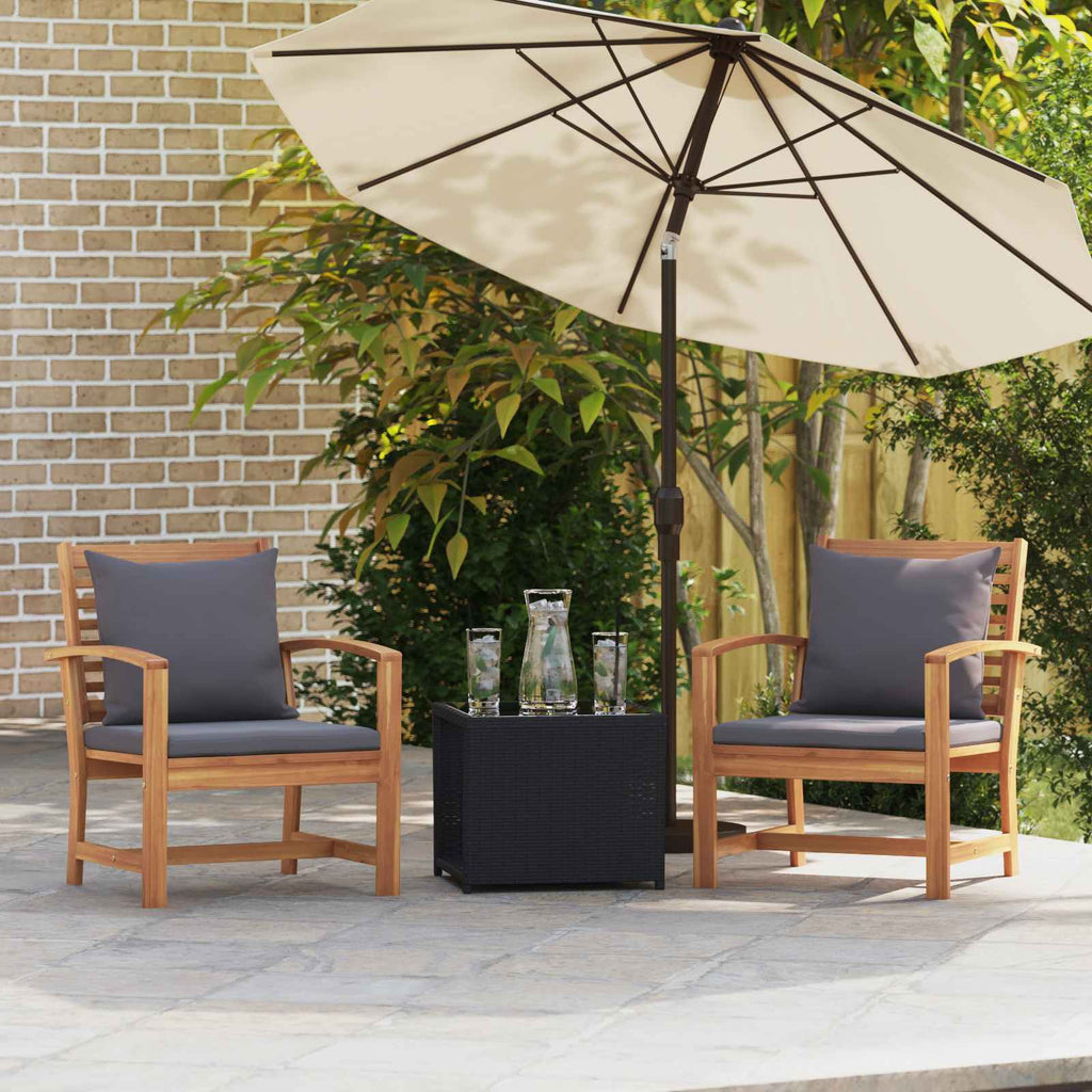 Sedia 2 Pezzo Marrone e grigio scuro 65 x 60 x 76,5 cm