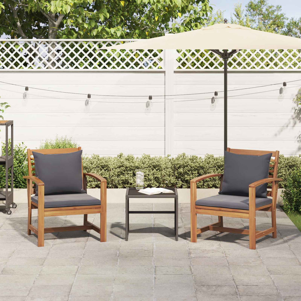 Sedia 2 Pezzo Marrone e grigio scuro 65 x 60 x 76,5 cm