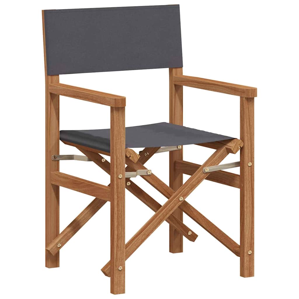 Sedia da regista Grigio Legno di teak solido
