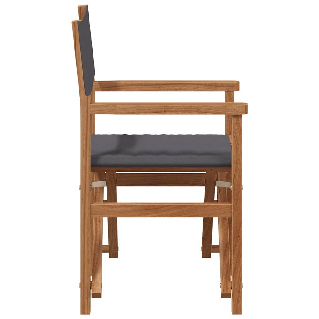 Sedia da regista Grigio Legno di teak solido
