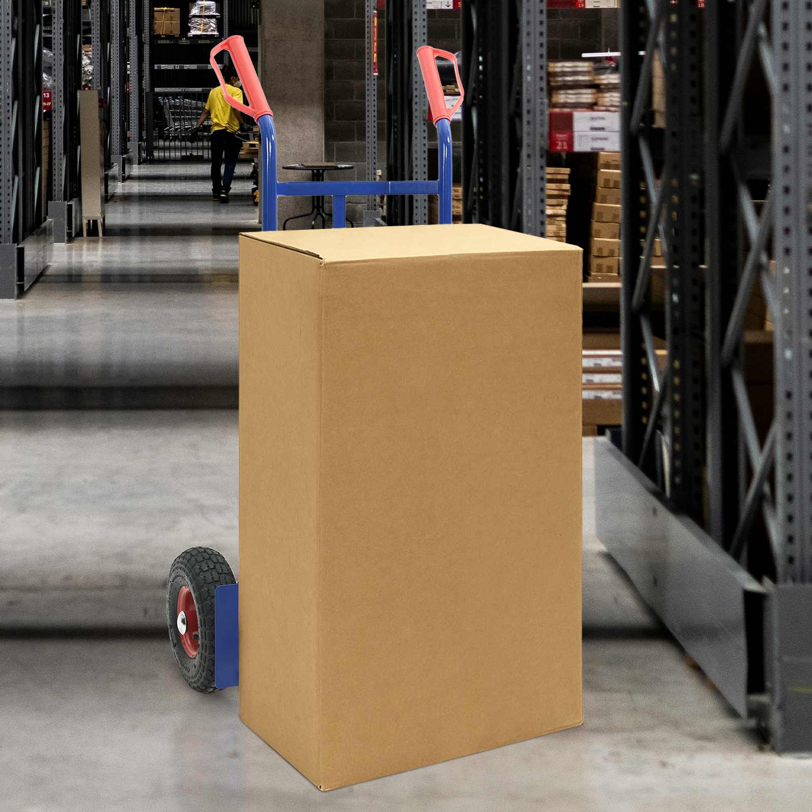 Carrello Pieghevole Estensibile Blu e Rosso 57 x 46 x 113 cm