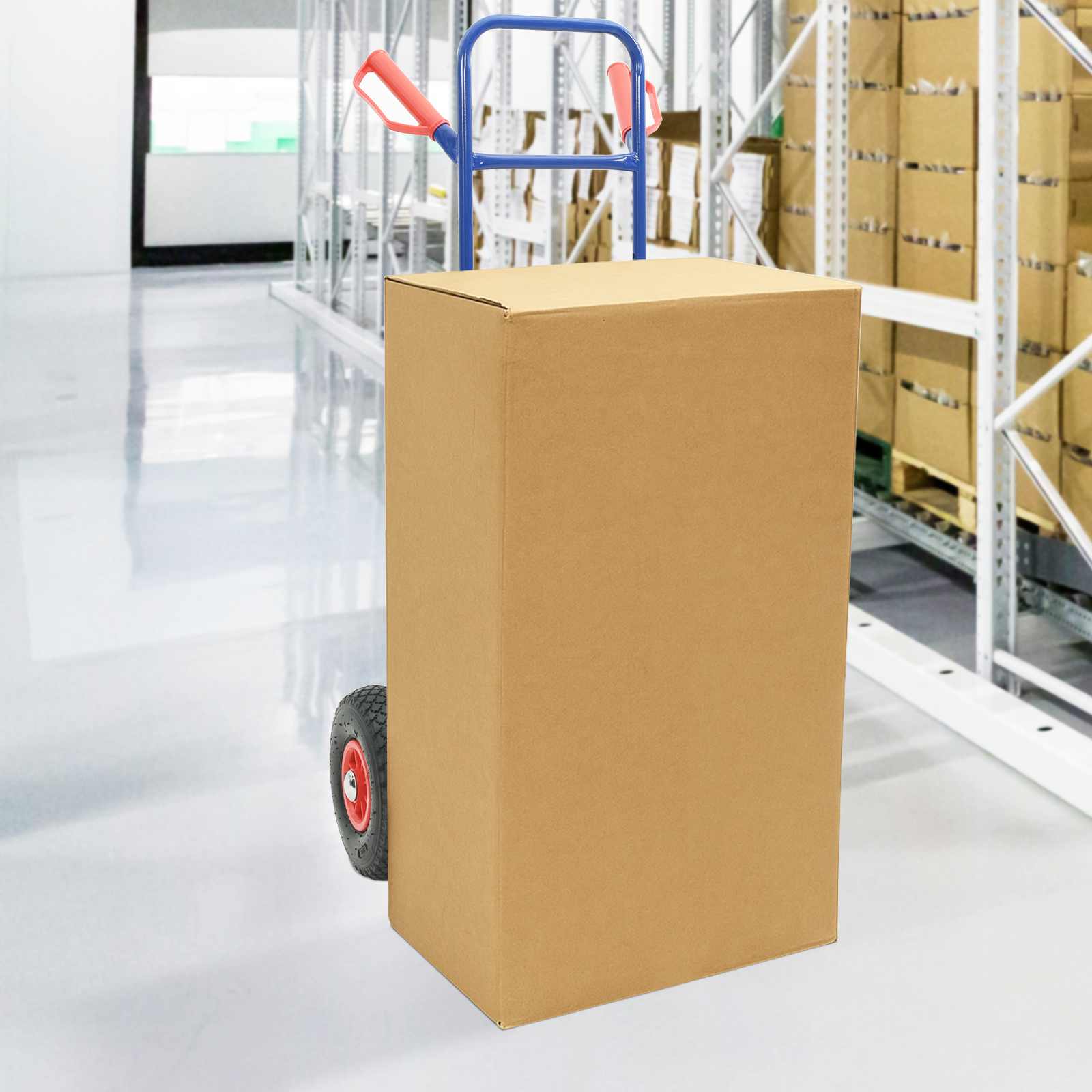 Carrello Pieghevole Estensibile Blu e Rosso 49,5 x 53 x 114 cm