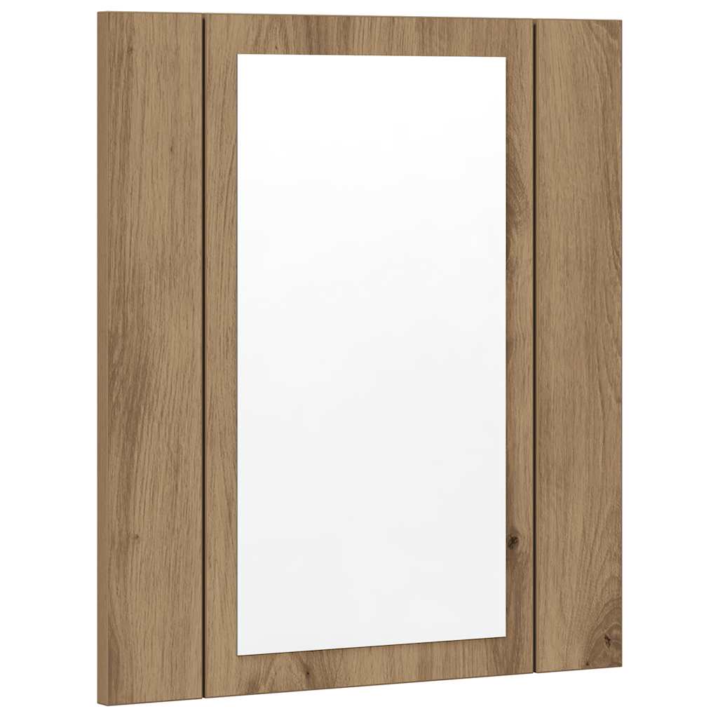 Mobile Bagno Specchio LED Rovere 40x12x45 cm Multistrato