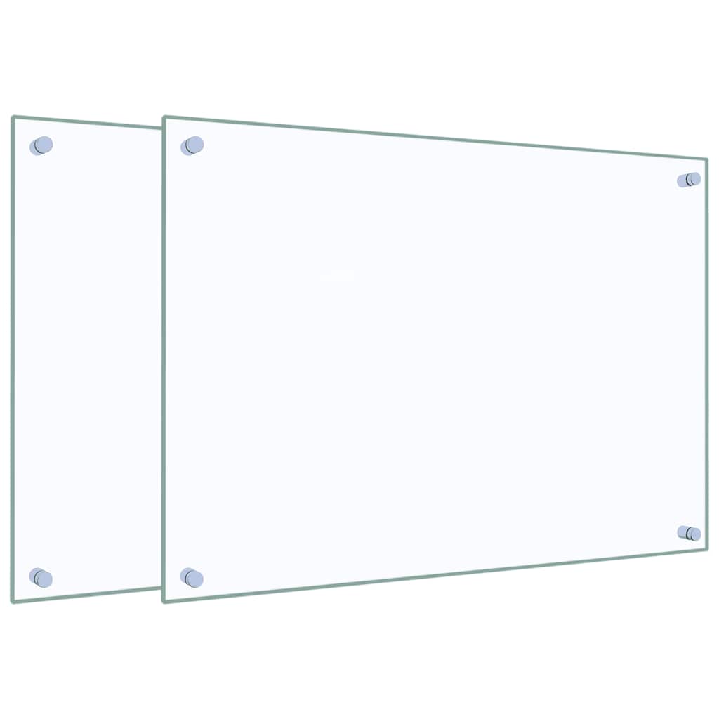 Paraschizzi per Cucina 2 pz Trasparente 70x50cm Vetro Temperato
