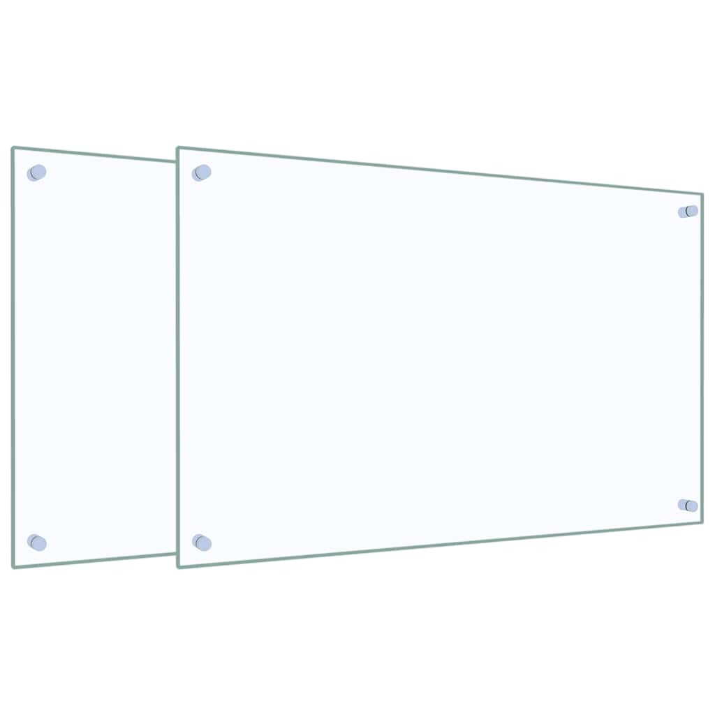 Paraschizzi per Cucina 2 pz Trasparente 80x50cm Vetro Temperato