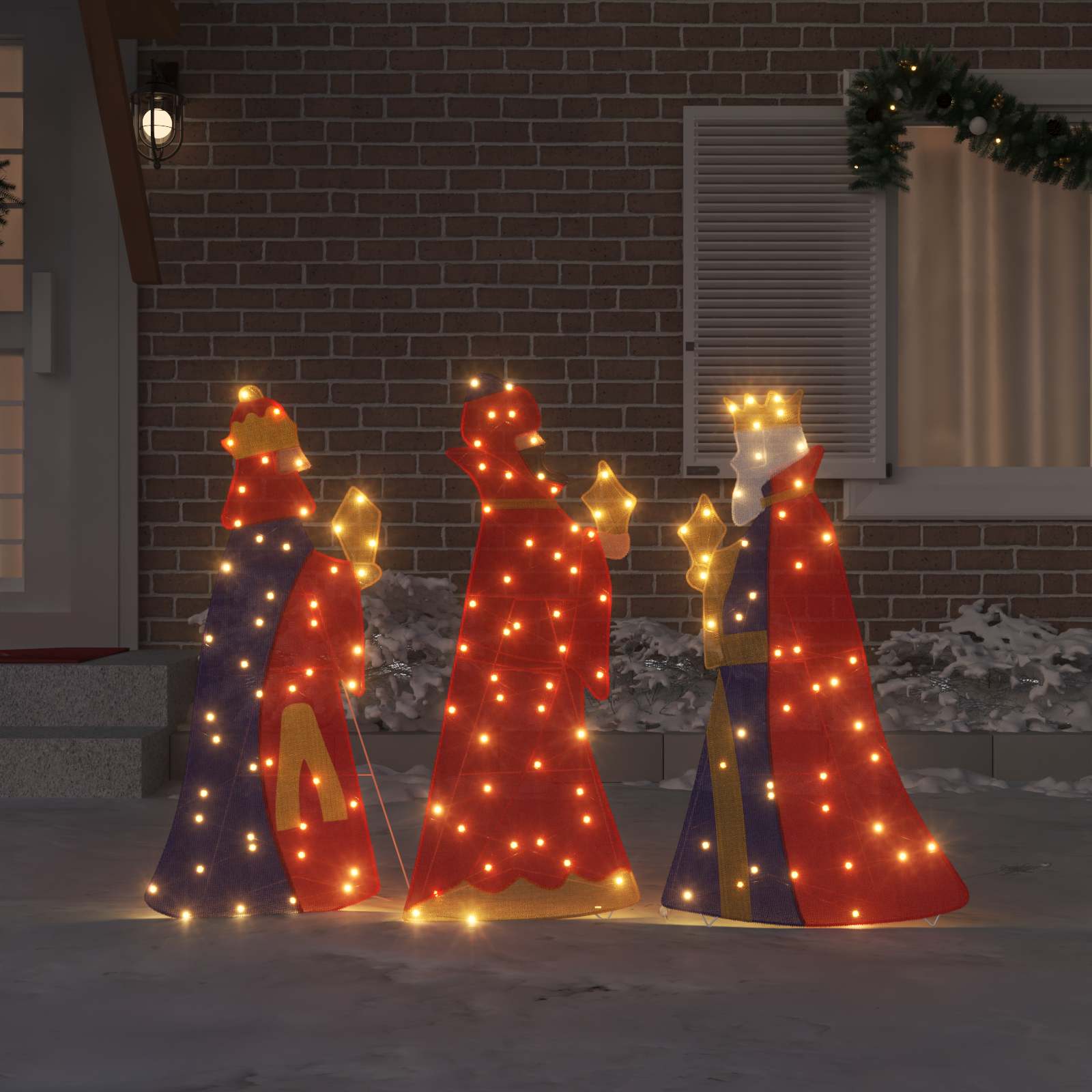 Illuminazione Natalizia dei 3 Magi 3 pz Bianco caldo 105 cm LED