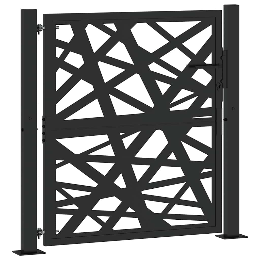 Cancello da giardino nero 100x100 cm in acciaio design leggero