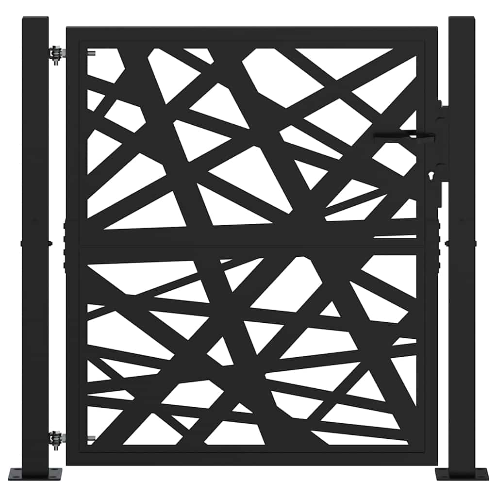 Cancello da giardino nero 100x100 cm in acciaio design leggero