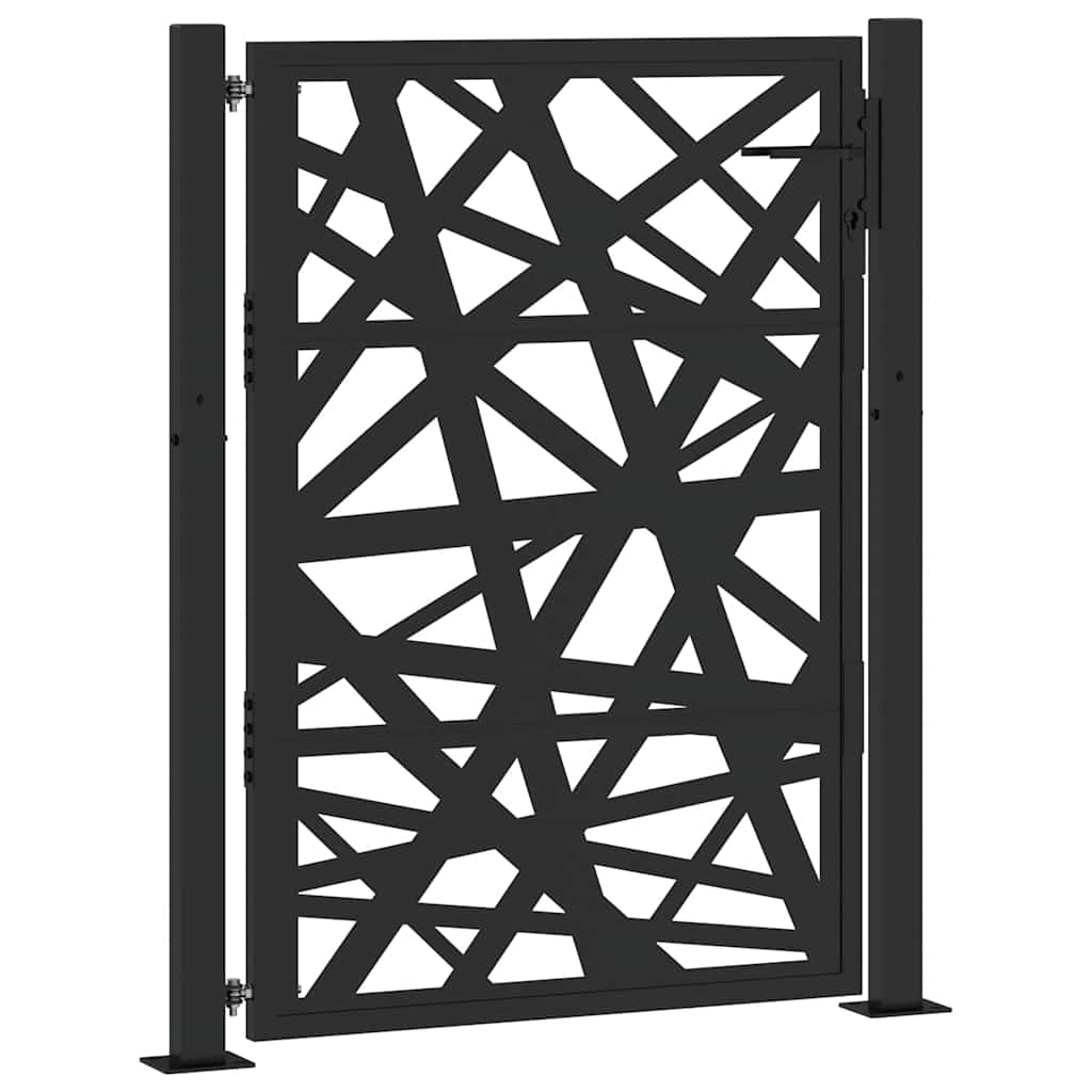 Cancello da giardino nero 100x125 cm in acciaio design leggero