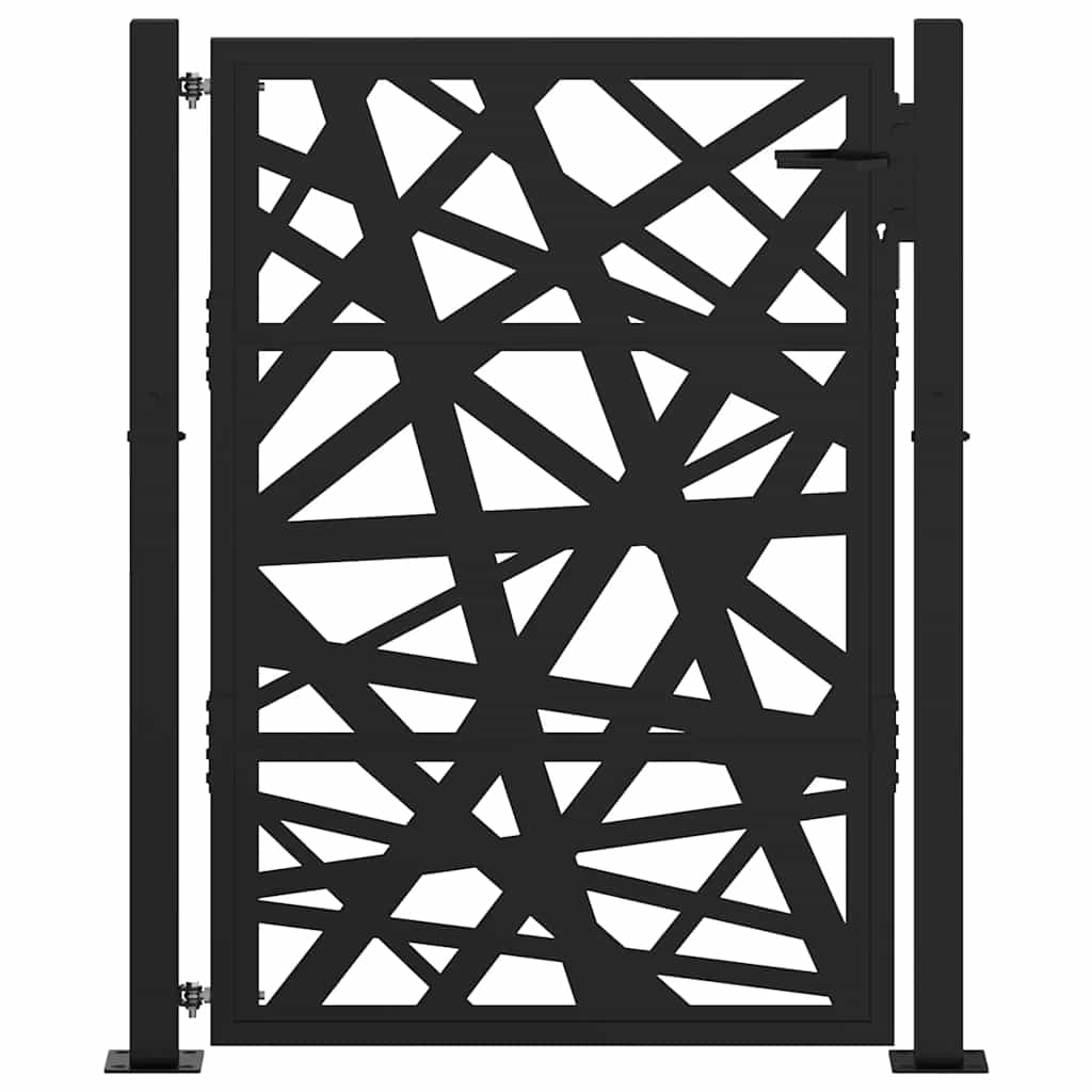 Cancello da giardino nero 100x125 cm in acciaio design leggero