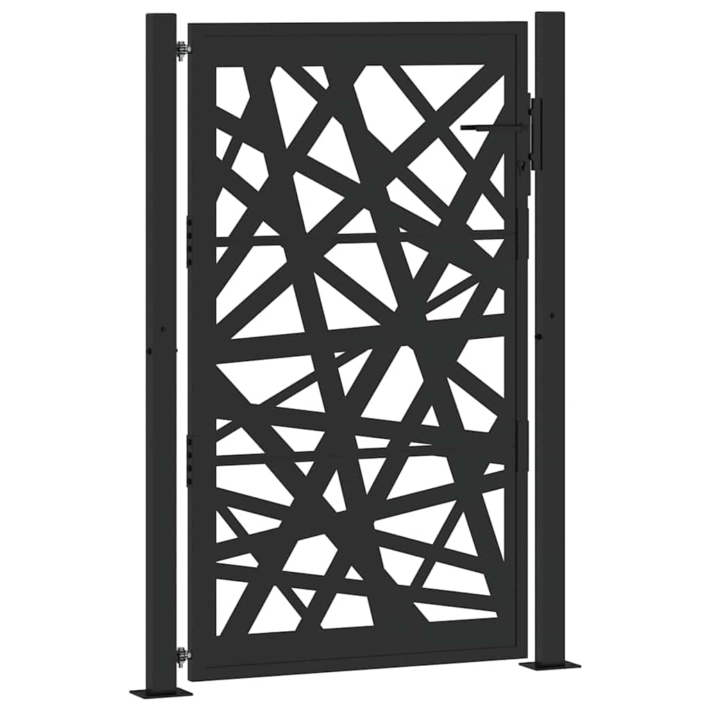 Cancello da giardino nero 100x150 cm in acciaio design leggero