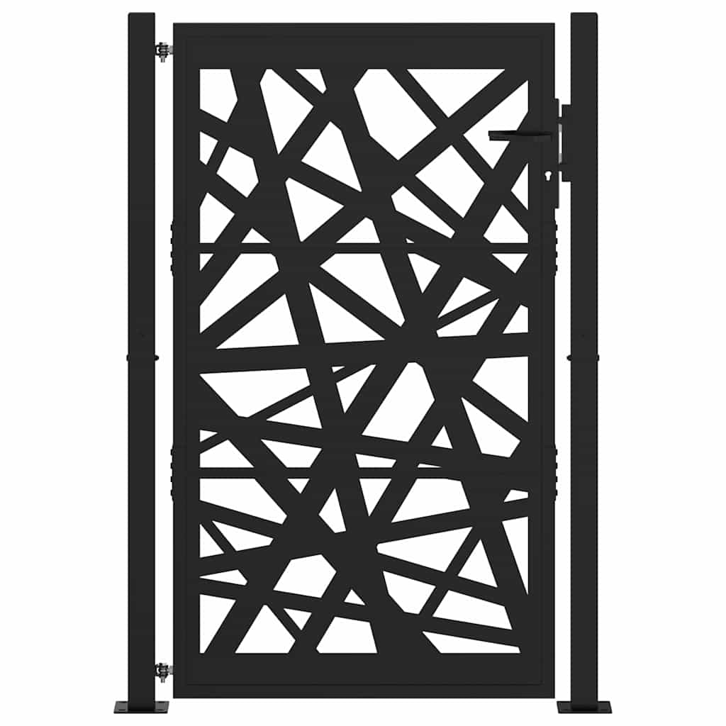 Cancello da giardino nero 100x150 cm in acciaio design leggero
