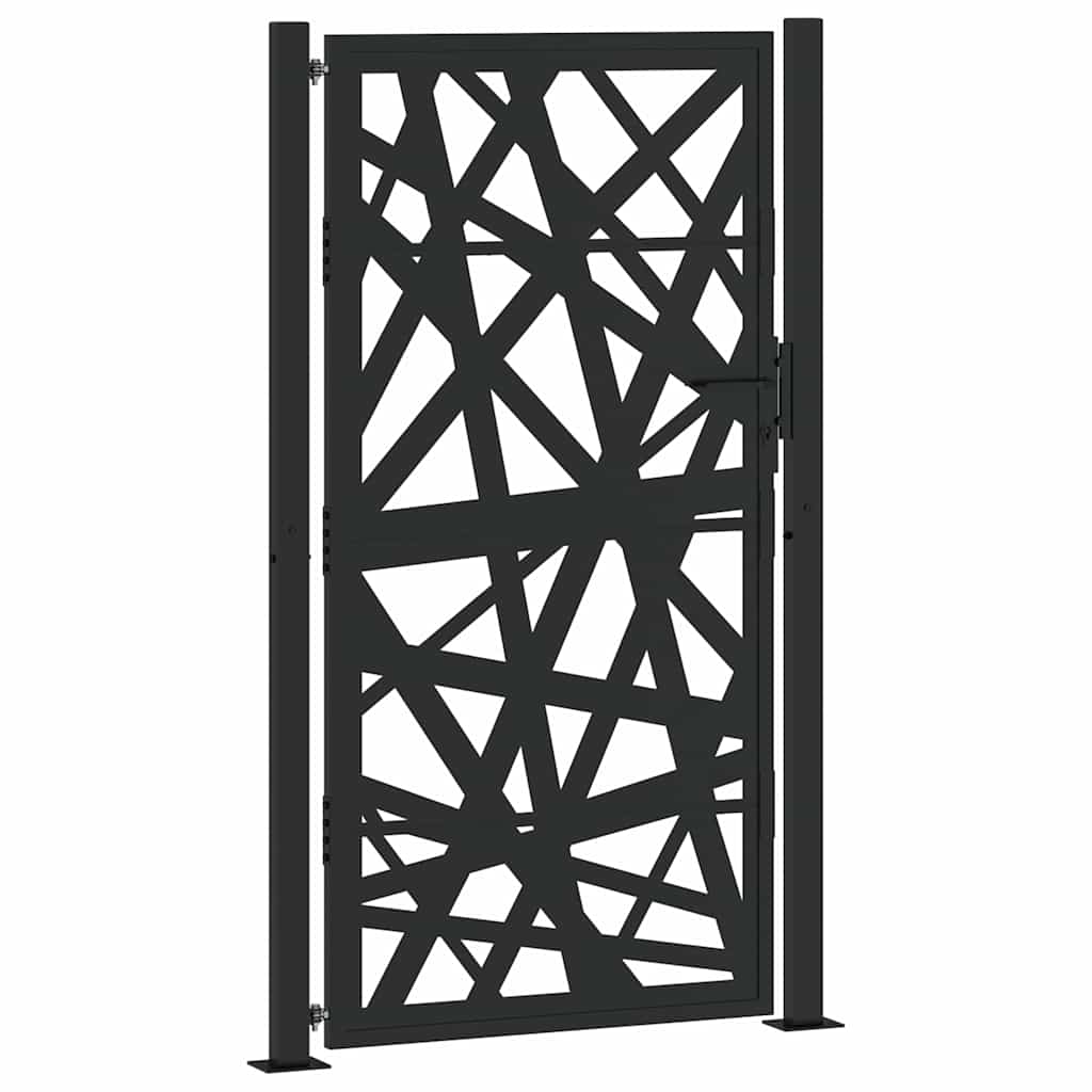 Cancello da giardino nero 100x175 cm in acciaio design leggero