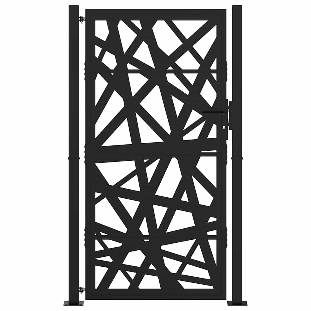 Cancello da giardino nero 100x175 cm in acciaio design leggero