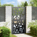 Cancello da giardino nero 100x175 cm in acciaio design leggero