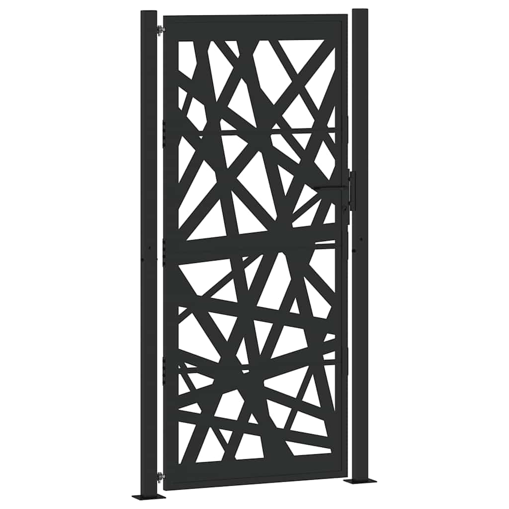 Cancello da giardino nero 100x200 cm in acciaio design leggero