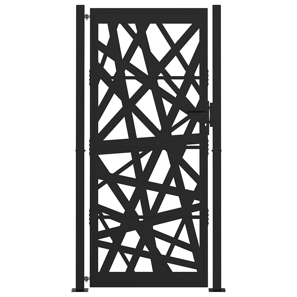 Cancello da giardino nero 100x200 cm in acciaio design leggero