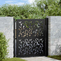 Cancello da giardino nero 100x100 cm in acciaio con design a foglia