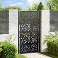 Cancello da giardino nero 100x175 cm in acciaio con design a foglia