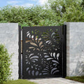 Cancello da giardino nero 100x100 cm in acciaio design ondulato
