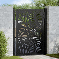 Cancello da giardino nero 100x125 cm in acciaio design ondulato