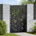 Cancello da giardino nero 100x150 cm in acciaio design ondulato