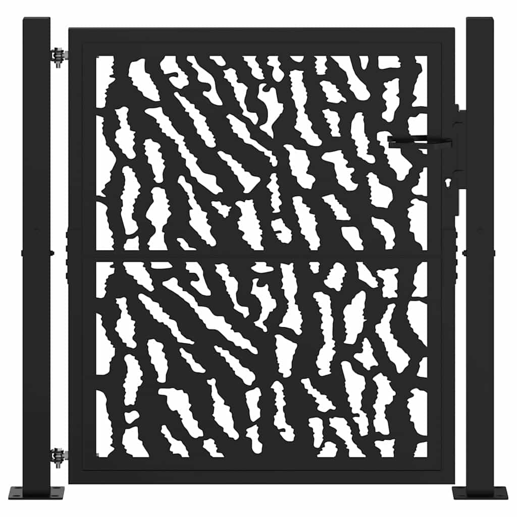 Cancello da giardino nero 100x100 cm in acciaio con design a traliccio
