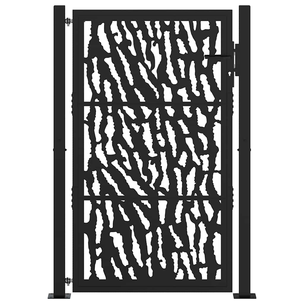 Cancello da giardino nero 100x150 cm in acciaio con design a traliccio