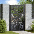Cancello da giardino nero 100x150 cm in acciaio con design a traliccio