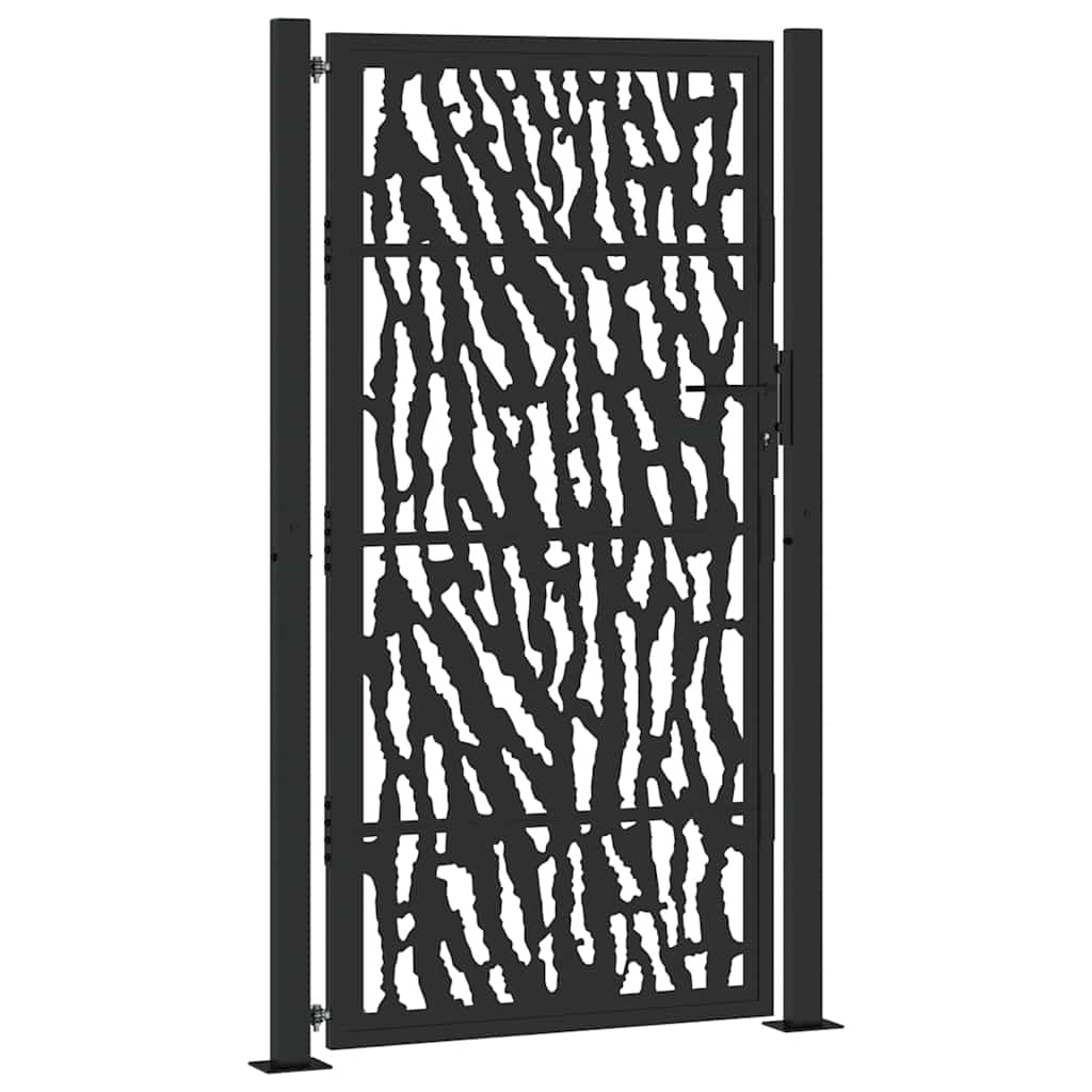 Cancello da giardino nero 100x175 cm in acciaio con design a traliccio