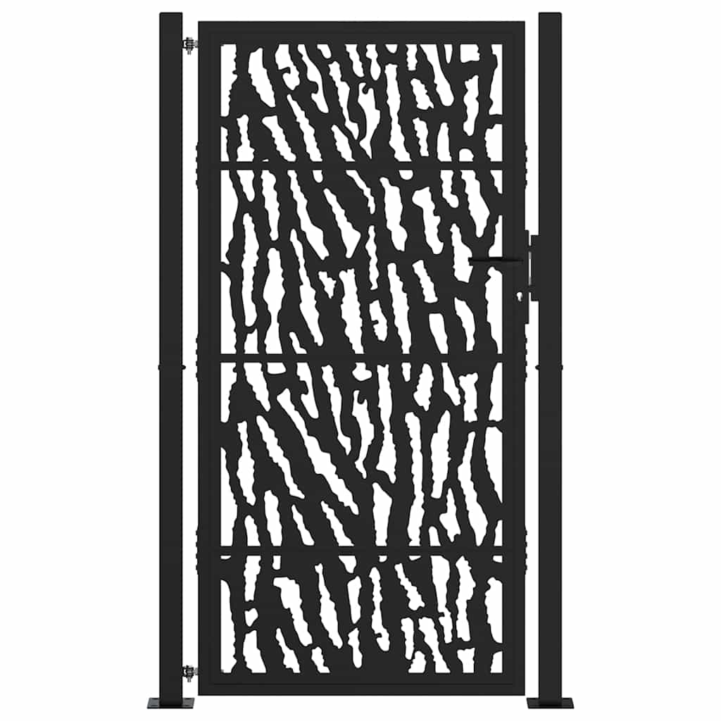 Cancello da giardino nero 100x175 cm in acciaio con design a traliccio