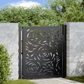 Cancello da giardino nero 100x100 cm in acciaio con design a fiamma