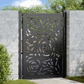 Cancello da giardino nero 100x125 cm in acciaio con design a fiamma