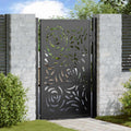Cancello da giardino nero 100x150 cm in acciaio con design a fiamma