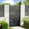Cancello da giardino nero 100x175 cm in acciaio con design a fiamma