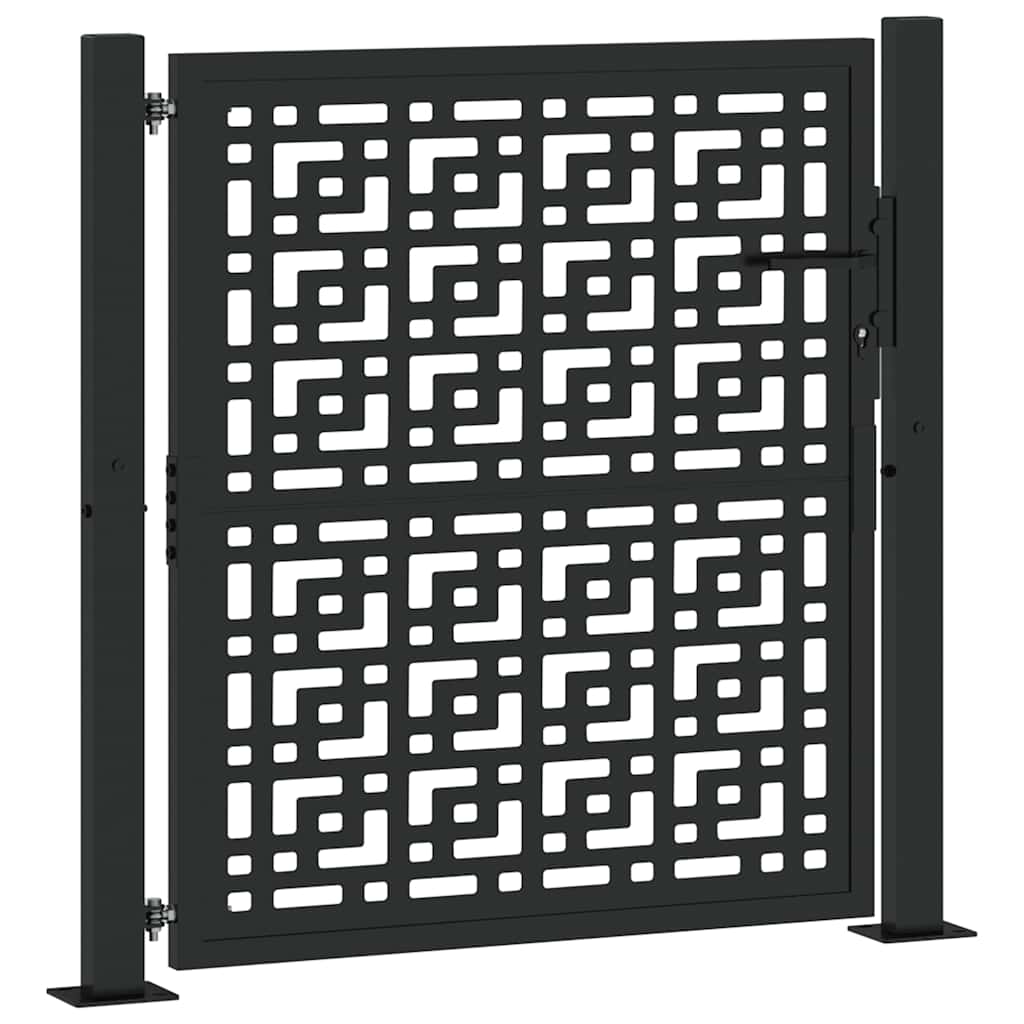 Cancello da giardino nero 100x100 cm in acciaio con design a croce