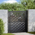 Cancello da giardino nero 100x100 cm in acciaio con design a croce