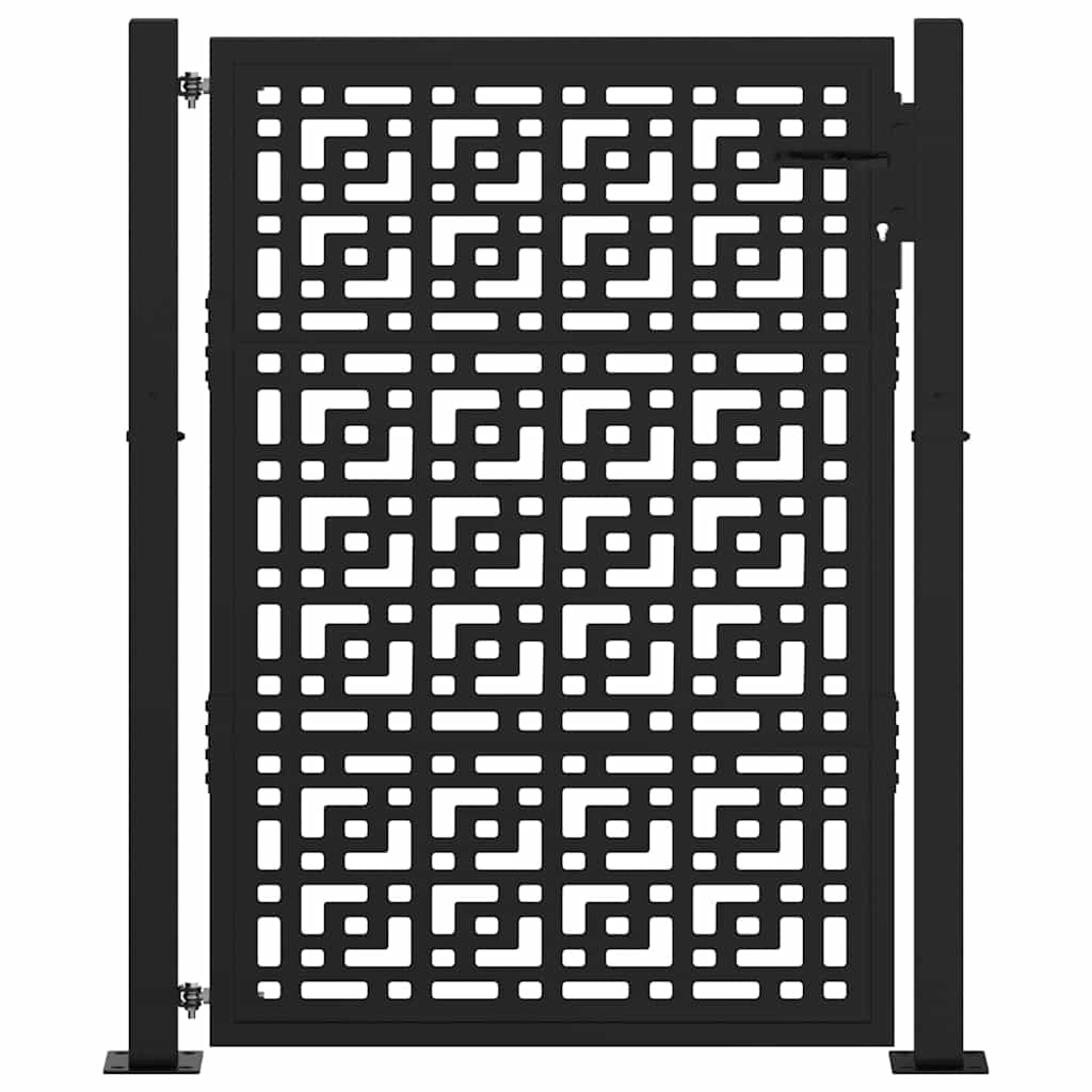 Cancello da giardino nero 100x125 cm in acciaio con design a croce
