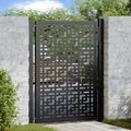 Cancello da giardino nero 100x125 cm in acciaio con design a croce