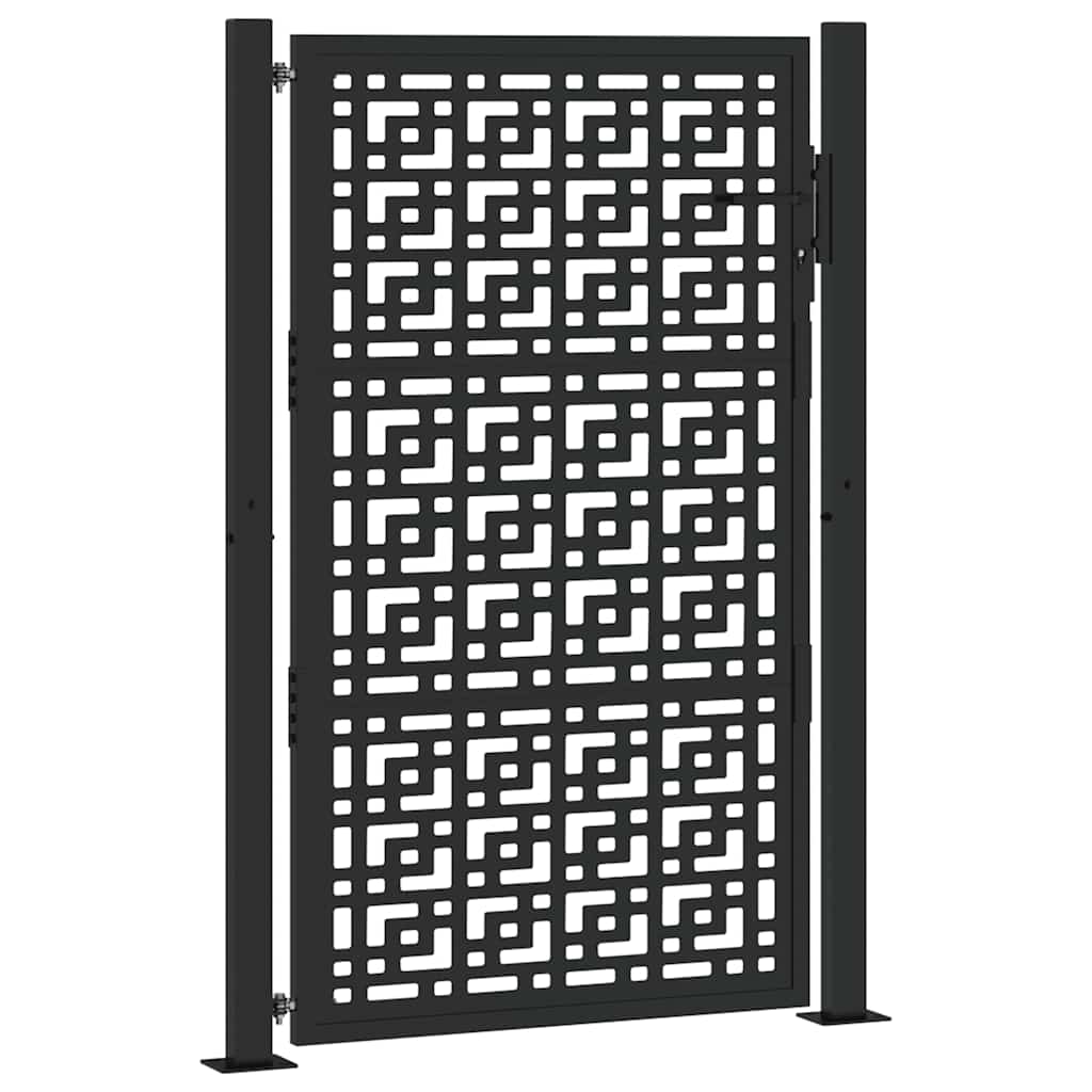 Cancello da giardino nero 100x150 cm in acciaio con design a croce