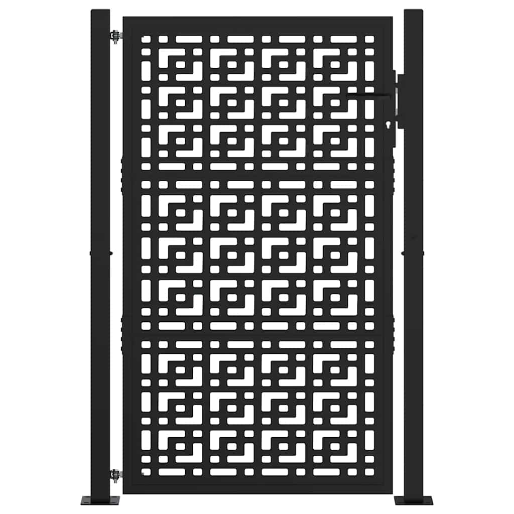 Cancello da giardino nero 100x150 cm in acciaio con design a croce